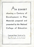 NCE Toy Exhibit Program for the Century of Progress, 1933