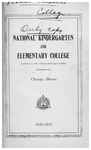 National Kindergarten and Elementary College Catalog, 1920-21