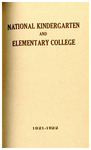 National Kindergarten and Elementary College Catalog, 1921-22